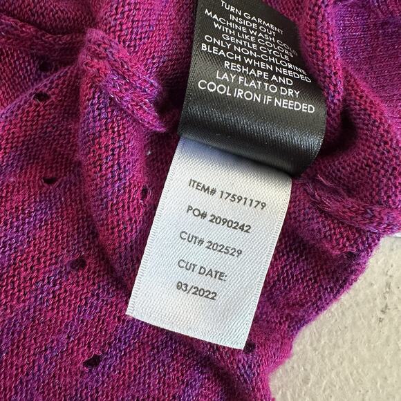 Torrid Sweater Women 3X Purple Space Dye Duster V-Neck Button Front Cardigan - Picture 14 of 15